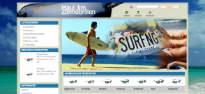 Schermafbeelding van de website mauijimzonnebrillen.nl